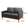 Modern 2, 3 & 3+2 Seater Genuine Leather Sofa Set Lounge Couch Black, Grey, Tan - Image 7