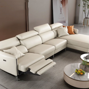 Recliner Leather Couch Lounge with Chaise Adjustable Headrest Sofa 2 or 3 seater