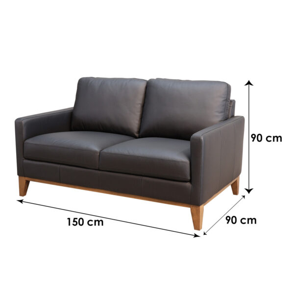 Modern 2, 3 & 3+2 Seater Genuine Leather Sofa Set Lounge Couch Black, Grey, Tan - Image 7