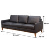 Modern 2, 3 & 3+2 Seater Genuine Leather Sofa Set Lounge Couch Black, Grey, Tan - Image 8