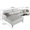 Recliner Leather Couch Lounge with Chaise Adjustable Headrest Sofa 2 or 3 seater - Image 2