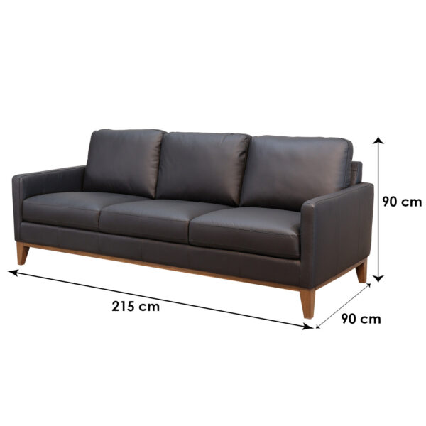 Modern 2, 3 & 3+2 Seater Genuine Leather Sofa Set Lounge Couch Black, Grey, Tan - Image 8