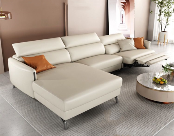Recliner Leather Couch Lounge with Chaise Adjustable Headrest Sofa 2 or 3 seater - Image 3