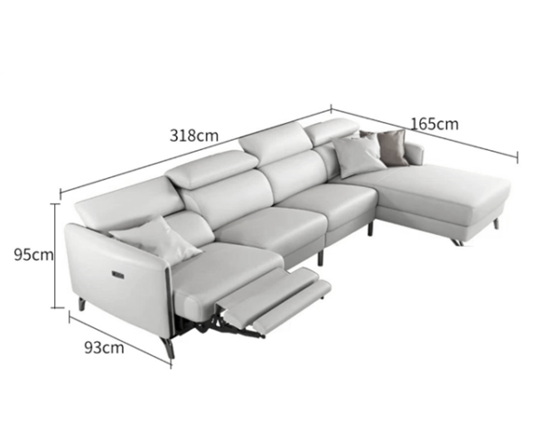 Recliner Leather Couch Lounge with Chaise Adjustable Headrest Sofa 2 or 3 seater - Image 5