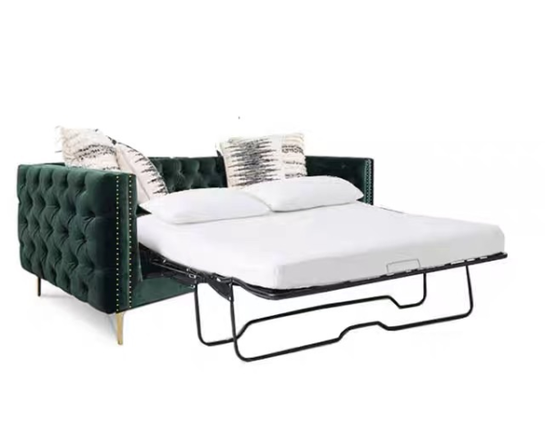 Sofa Bed Best Queen 2 seater fabric lounge Velvet sofa Easy to Pull Brand New - Image 2