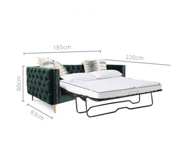 Sofa Bed Best Queen 2 seater fabric lounge Velvet sofa Easy to Pull Brand New - Image 5