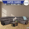 Modern Super Fabric Corner Electric Recliners Sofa Couch Sectional Suite Lounge