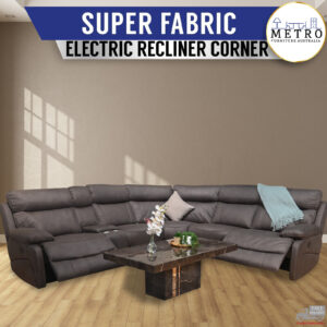 Modern Super Fabric Corner Electric Recliners Sofa Couch Sectional Suite Lounge