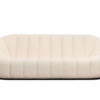 Boucle Upholstery Velvet Arm Lounge Zucca Sofa Ivory White Couch 3-Seater New - Image 3