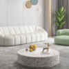 Boucle Upholstery Velvet Arm Lounge Zucca Sofa Ivory White Couch 3-Seater New - Image 5