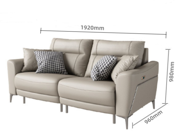 100% Guaranteed Genuine Real Leather Electric Recliner Lounge Cream Sofa Brand New - Image 2