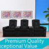 3 Seater Home Theatre Recliner Leather Lounge Media Room Cinema Seating Chairs - Image 11