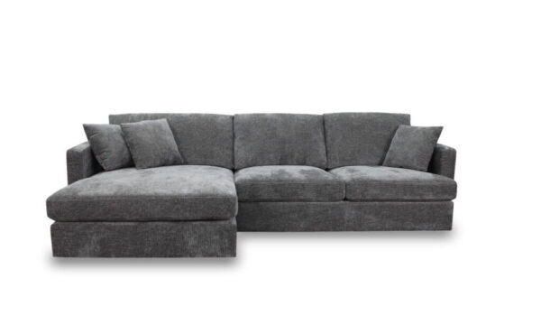 ASQUITH 2 Seater Fabric Lounge Sofa with LHF Chaise – Licorice - Image 2