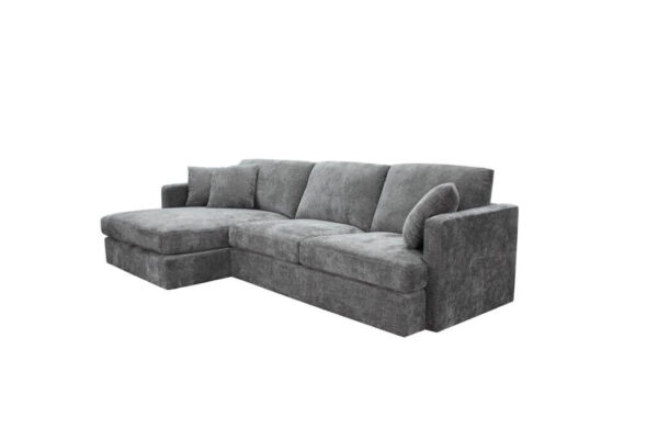 ASQUITH 2 Seater Fabric Lounge Sofa with LHF Chaise – Licorice - Image 3