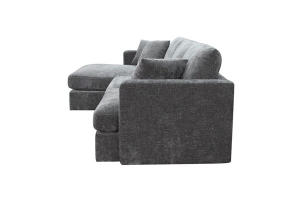ASQUITH 2 Seater Fabric Lounge Sofa with LHF Chaise – Licorice - Image 4