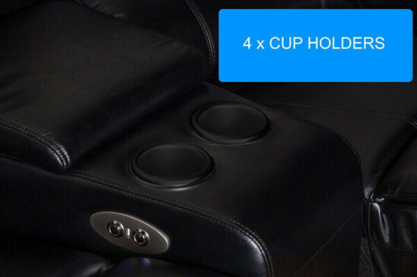 4 Seater Electric Home Theatre Recliner Lounge Cinema Chair Media Room Furniture - Image 3