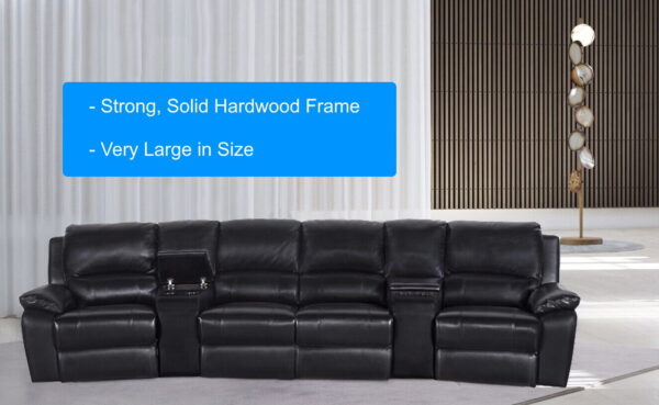 4 Seater Electric Home Theatre Recliner Lounge Cinema Chair Media Room Furniture - Image 7
