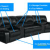 4 Seater Electric Home Theatre Recliner Lounge Cinema Chair Media Room Furniture - Image 10