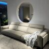 3-seater 100% real leather lounge couch adjustable