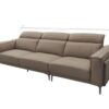 3-seater 100% real leather lounge couch adjustable headrest light grey brand new - Image 6