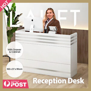 Lauft Reception Office Desk Counter with Cabinet Drawer Front Desk Lobby Table