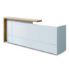 ZIVA Reception Desk Counter 2.4M Right Panel Kadi Wood White Office Desk