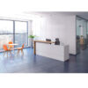 ZIVA Reception Desk Counter 2.4M Right Panel Kadi Wood White Office Desk - Image 2