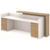 ZIVA Reception Desk Counter 2.4M Right Panel Kadi Wood White Office Desk - Image 3