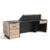 CONROY 2.4M Reception Desk Counter Right Panel Warm Oak & Black Office Desk - Image 2