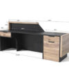 CONROY 2.4M Reception Desk Counter Right Panel Warm Oak & Black Office Desk - Image 5