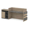 KERAN Office Reception Desk Counter 2.44M Right Panel Walnut & Carbon Grey - Image 3