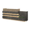 KERAN Office Reception Desk Counter 2.44M Right Panel Walnut & Carbon Grey - Image 5