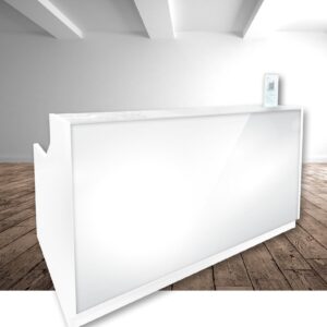 Roma Glass Reception Counter Reception Desk Salon Office Desk Furniture