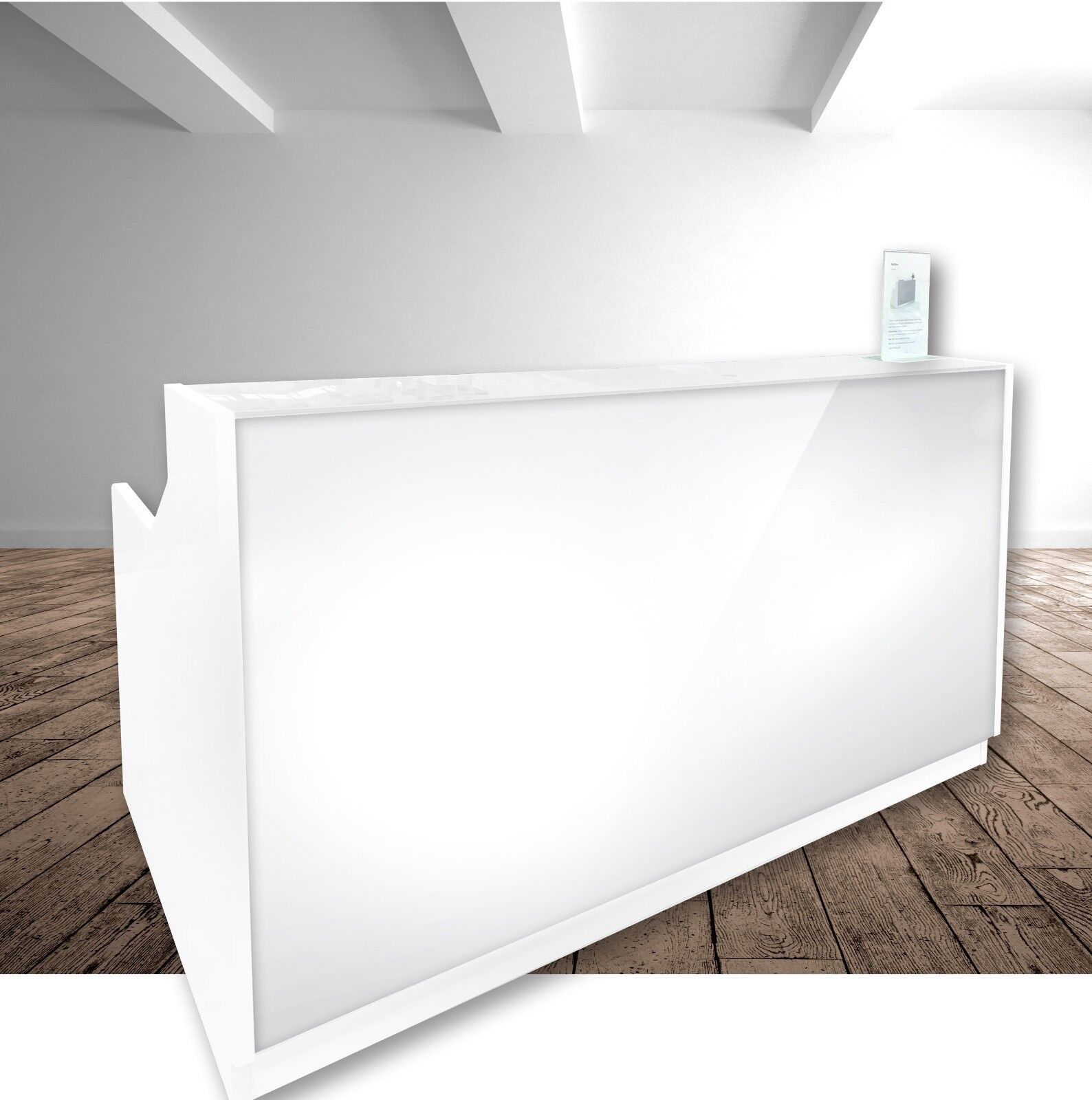 Roma Glass Reception Counter Reception Desk Salon Office Desk Furniture