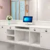 ELVORA Modern Receptionist Desk with Angled Front - White - Image 6