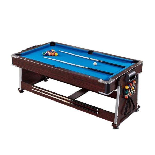 7FT 4IN1 Convertible Pool Table Walnut Blue or Green Felt - Image 10
