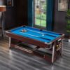 7FT 4IN1 Convertible Pool Table Walnut Blue or Green Felt - Image 9