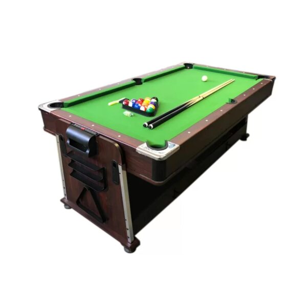 7FT 4IN1 Convertible Pool Table Walnut Blue or Green Felt - Image 2