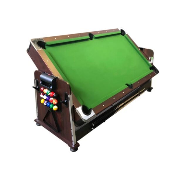 7FT 4IN1 Convertible Pool Table Walnut Blue or Green Felt - Image 3