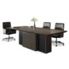 CARTER Office Boardroom Table Desk 2.4M Coffee & Charcoal Premium Meeting Table - Image 3
