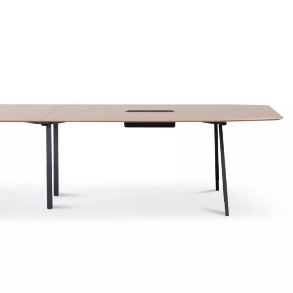 Vogue 3.6m Boardroom Meeting Table - Natural Top With Black Legs - Image 2