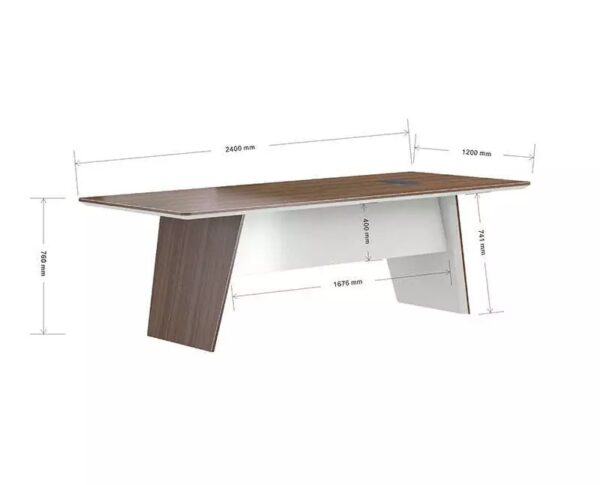 ANDERS Boardroom Table 240cm - Hazelnut & Beige - Image 2