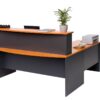 BOW Front Reception Desk with HOB and Universal Return - CHERRY 1800