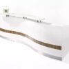 Martinique Reception Counter Reception Desk Salon Gloss White Office Furniture - Image 4