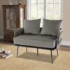 Armchair Lounge Chair 2-Seater Accent Dutch Velvet Sofa Couch w/ Woven Back