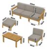 Livsip 7PCS Outdoor Sofa Set Garden Lounge Setting Patio Furniture Table Chairs - Image 2