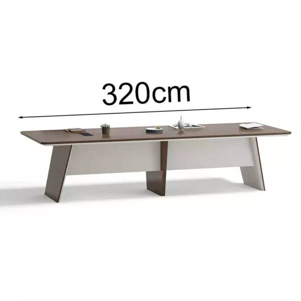 ANDERS Boardroom Table 320cm - Hazelnut & Beige - Image 2