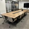 VIDAL Boardroom Table 3.6m x 1.6m - Warm Oak & Black - Image 3