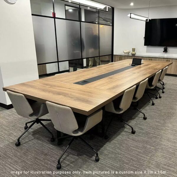 VIDAL Boardroom Table 3.6m x 1.6m - Warm Oak & Black - Image 3