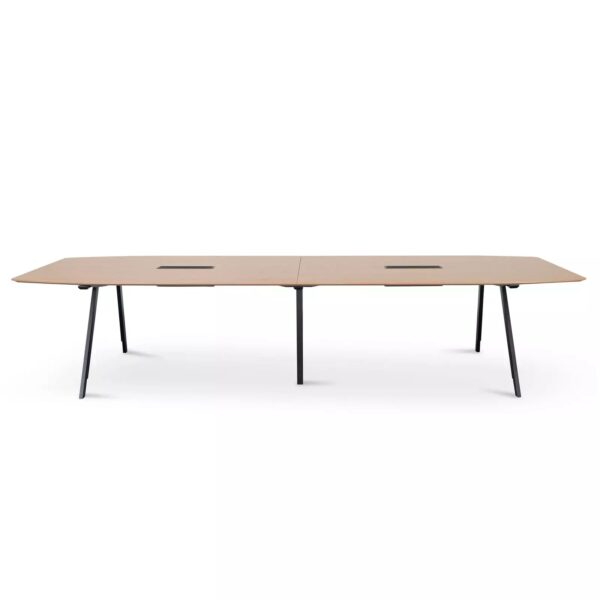 Vogue 3.6m Boardroom Meeting Table - Natural Top With Black Legs